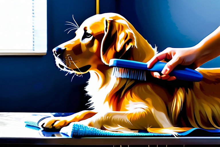 Professional dog brushing technique