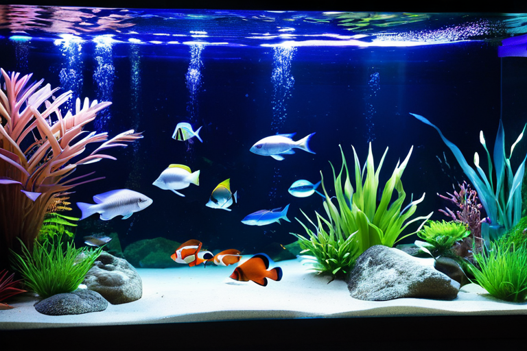 Serene home aquarium with colorful fish