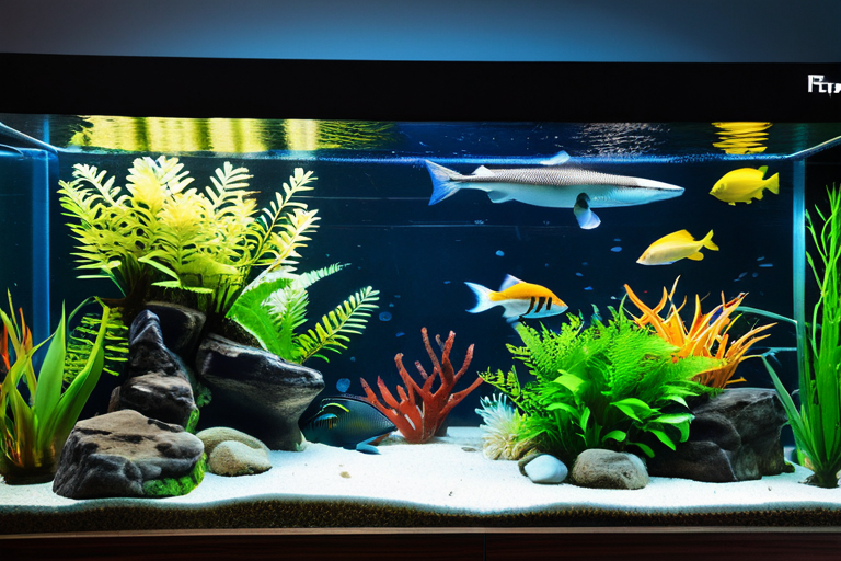 Professionally designed planted aquarium with diverse fish species