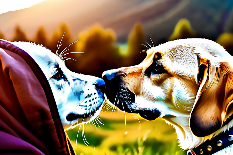 Human and dog interaction showing emotional connection