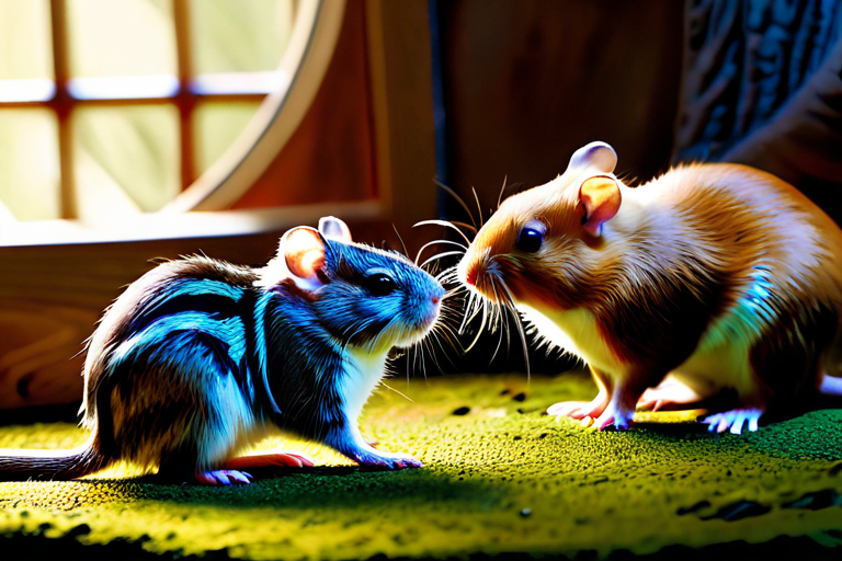 Pet rodents interacting in natural habitat