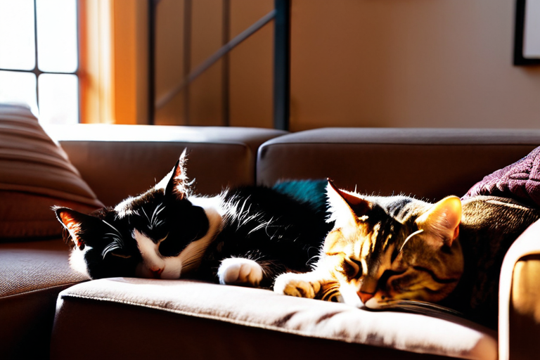 Pets sleeping peacefully