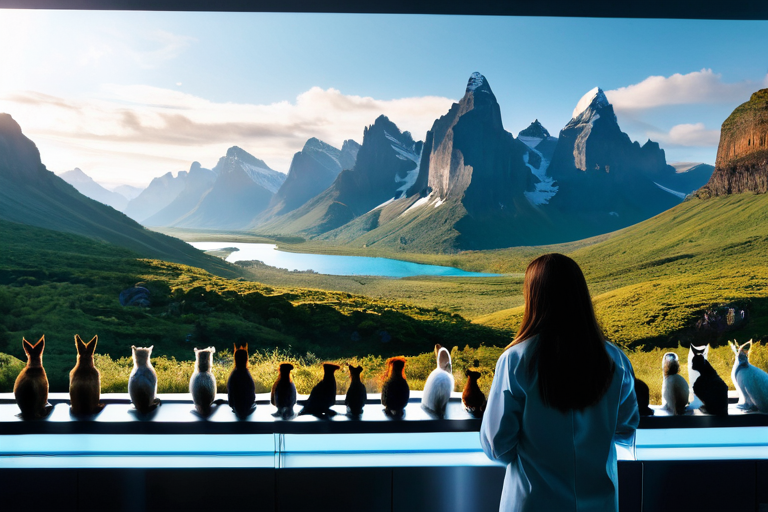 Scientist observing animal behavior in research setting