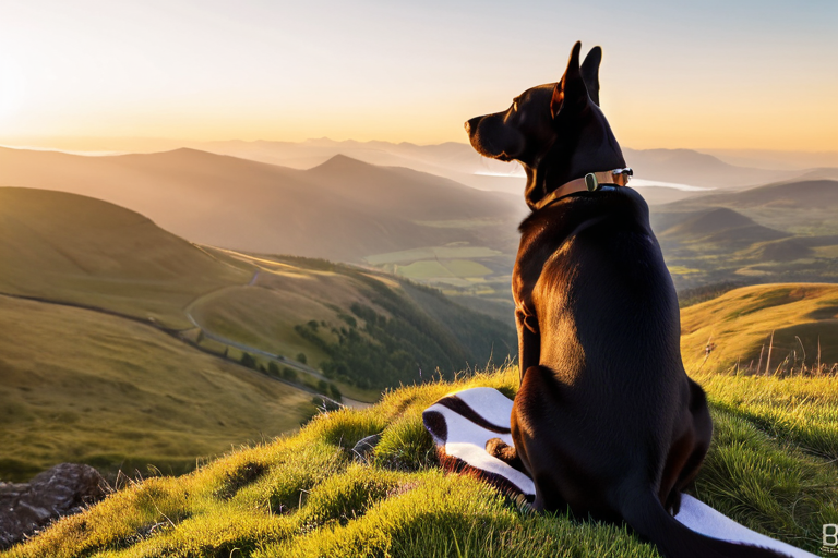 Aloka watching a peaceful sunset over mountains