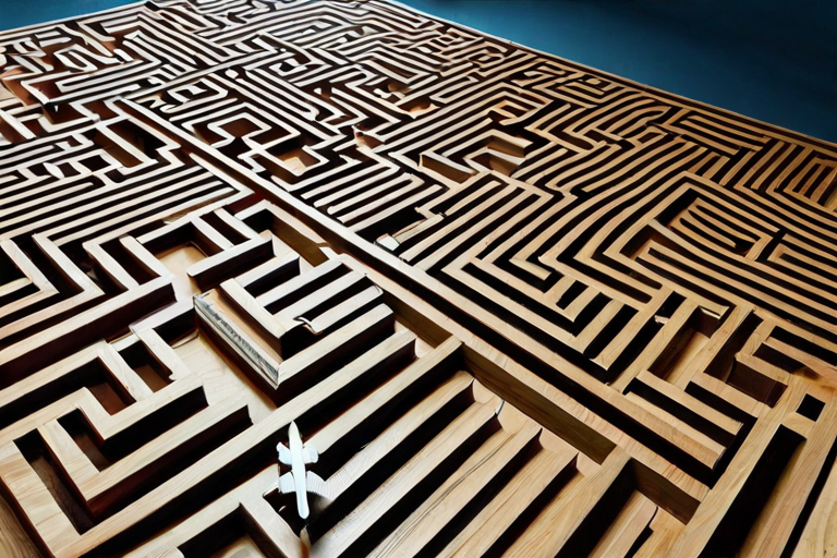 Bird navigating complex spatial environment