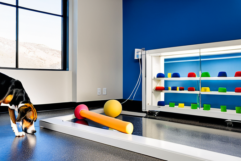 Veterinary behaviorist observing dog in clinical setting