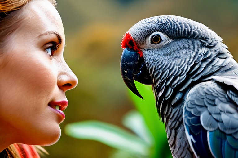 Parrot observing human interaction