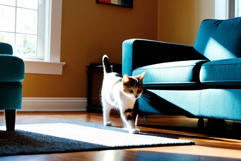 Cat exploring new home environment