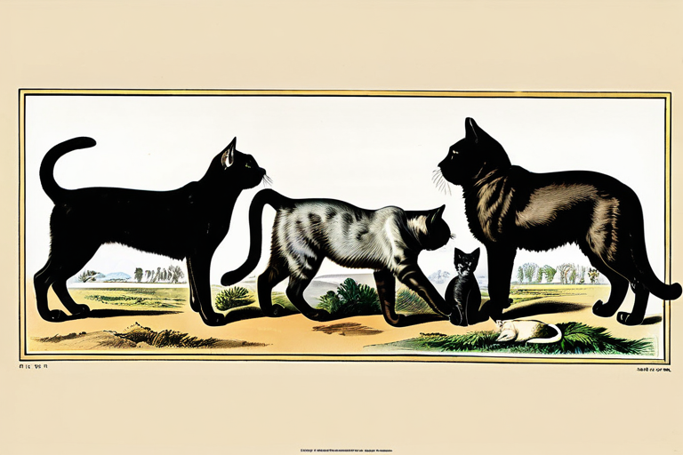 Historical illustration of early cat breeds