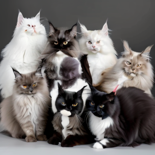 Various cat breeds together