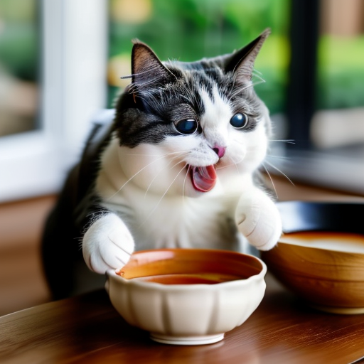 Cat enjoying a meal