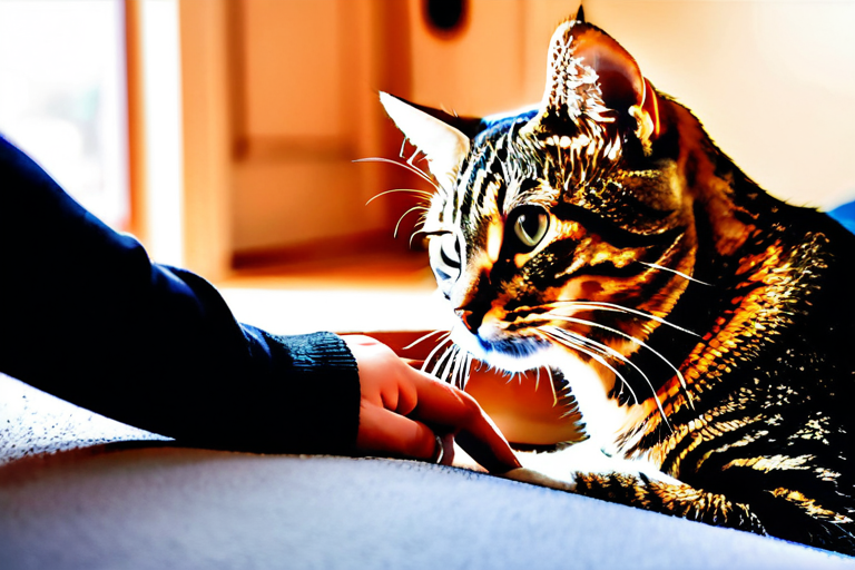 Cat responding to human distress