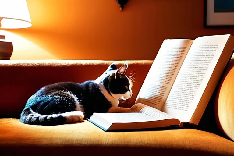 Cat curling up with owner at bedtime