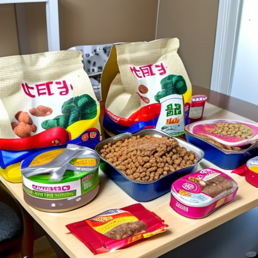 Selection of cat food