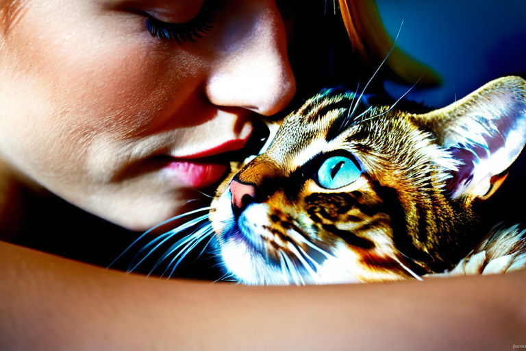 Close bond between human and cat