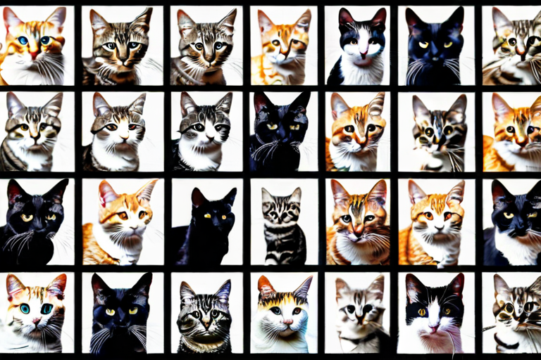 Cat at different life stages showing whisker development