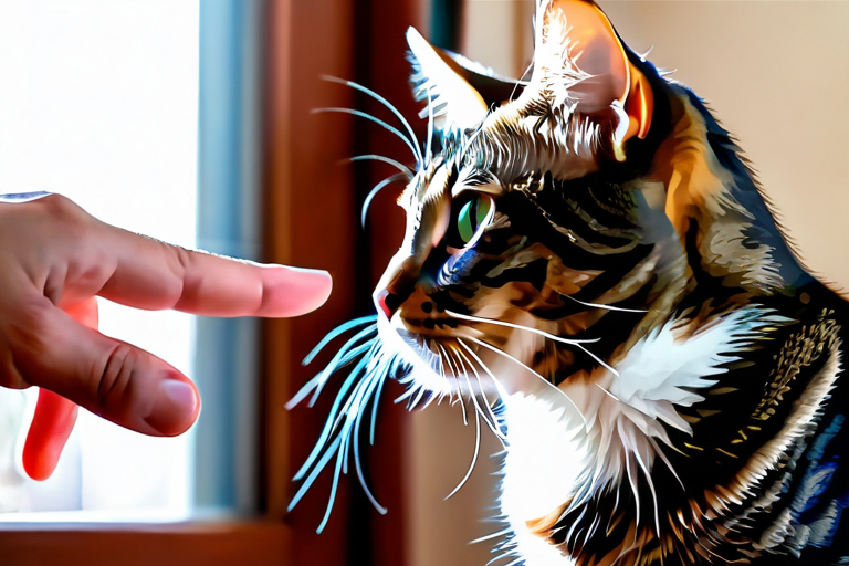 Cat watching human gestures