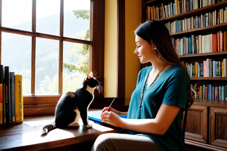 Cat and owner sharing a quiet moment together
