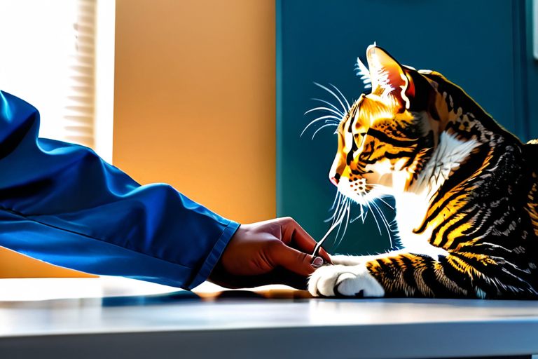 Cat at veterinary checkup