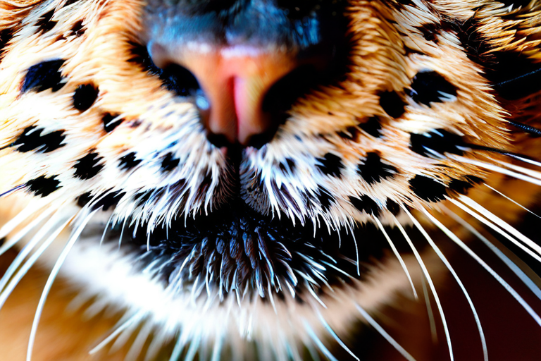 Close-up of cat whiskers showing detailed structure