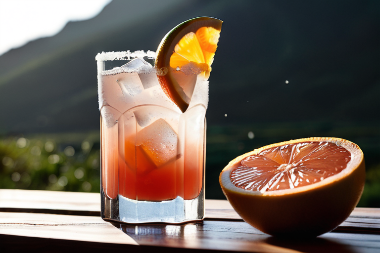 Salty dog cocktail with salt rim