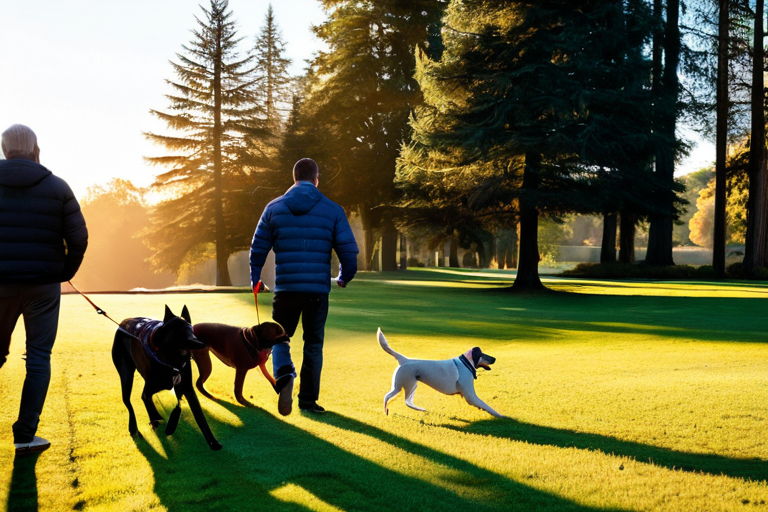 Dogs engaged in various activities with owners