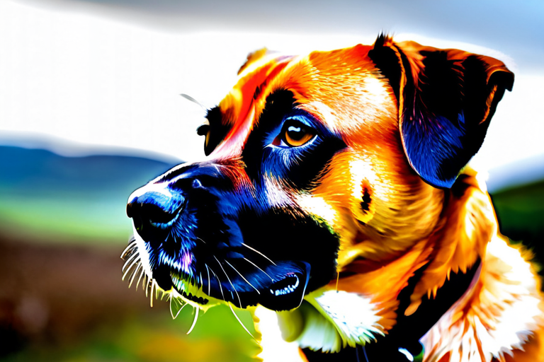 Dog showing emotional response to human