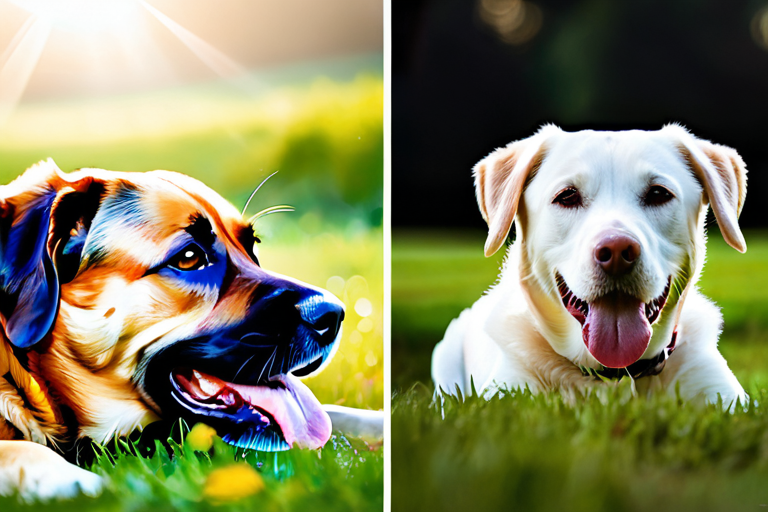 Dog displaying various emotional expressions