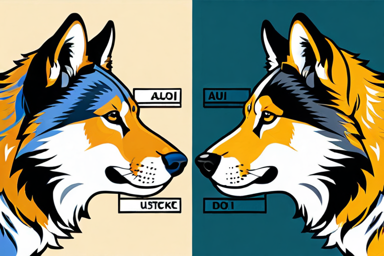 Comparison of wolf and dog facial expressions showing evolutionary differences