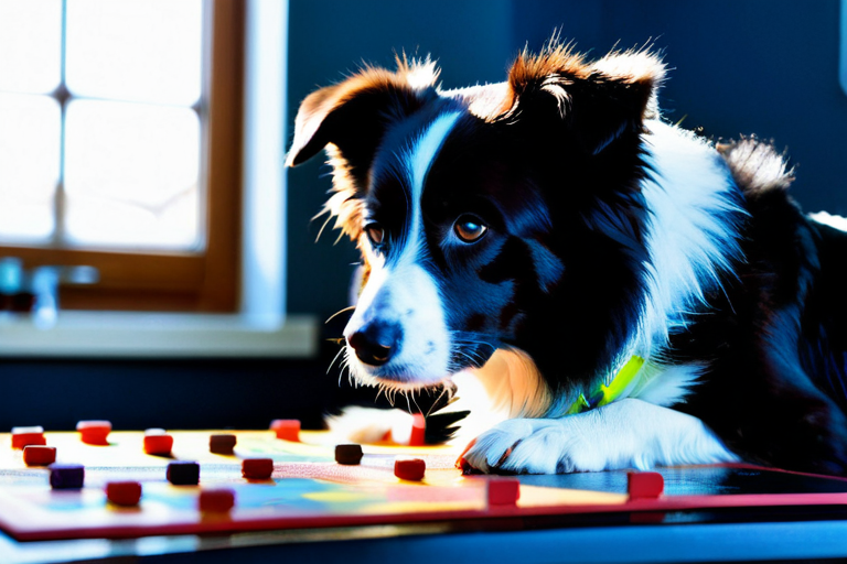 Border collie solving puzzle during intelligence test