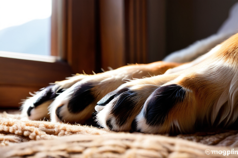 Dog twitching paws during sleep indicating dreaming