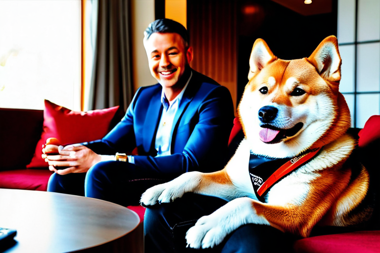 Elon Musk with a dog in a casual setting
