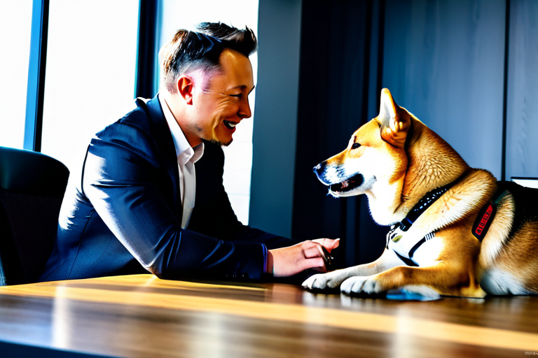 Elon Musk with his dog