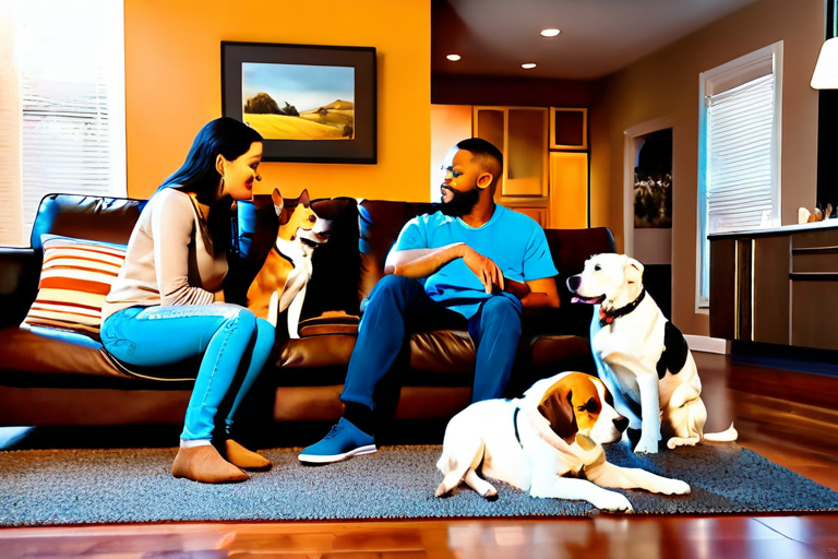 Modern family with pets