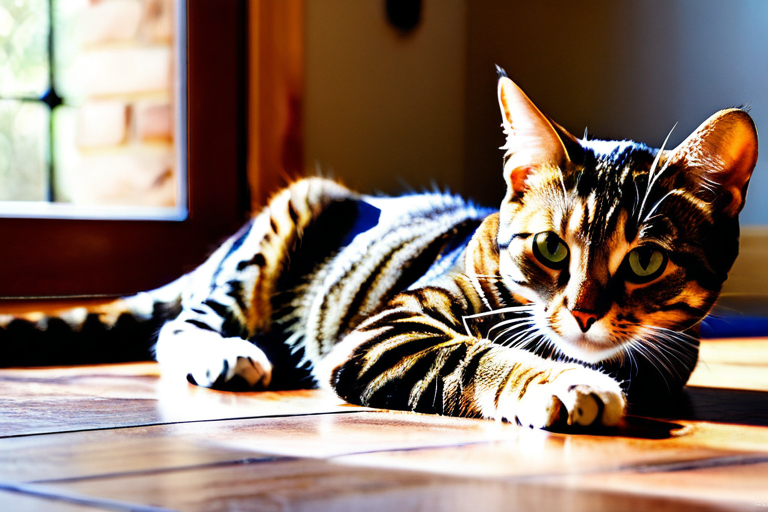 Cat displaying complex body language