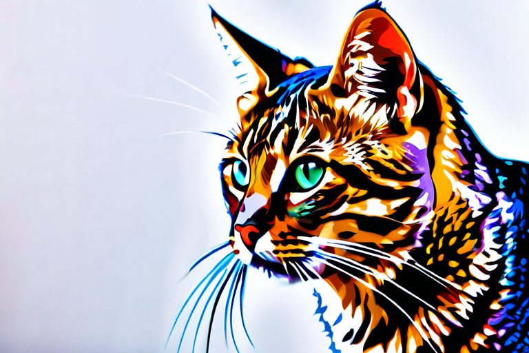 Cat using pheromone communication