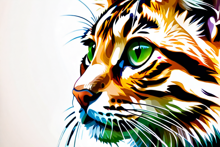 Close-up of flat-headed cat features