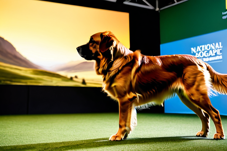 Golden Retriever posing at a dog show