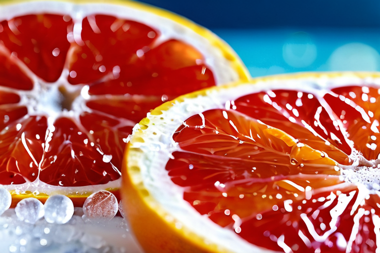 Grapefruit and salt close-up