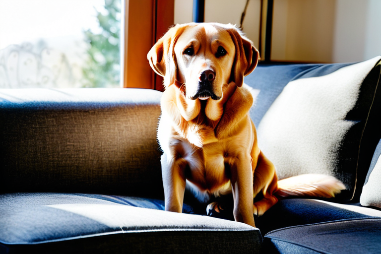 Healthy dog in home environment