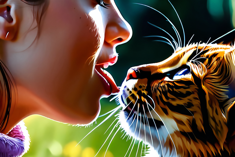 Human and cat bonding through interaction