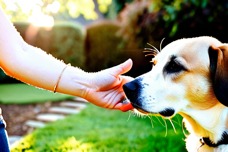 Elderly person bonding with senior dog
