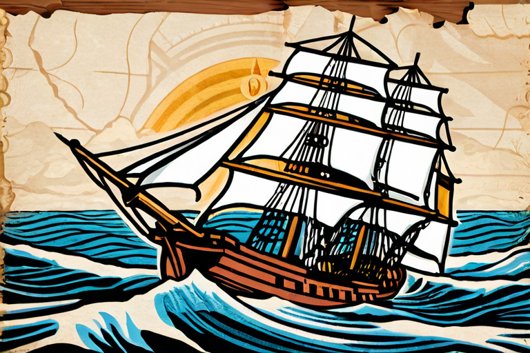 Historical sailing ship illustration