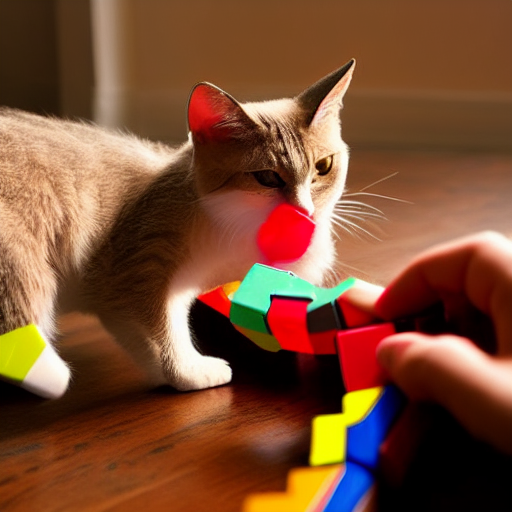 Pets playing with toys