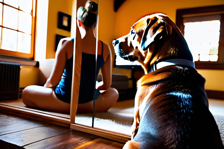 Pet mirroring human posture