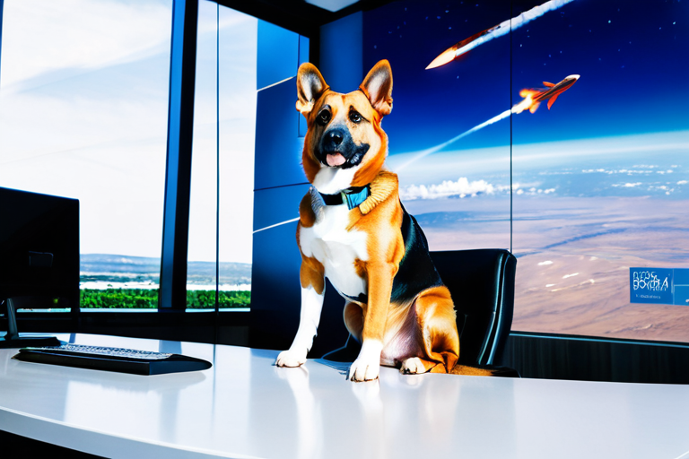Dog at SpaceX facility