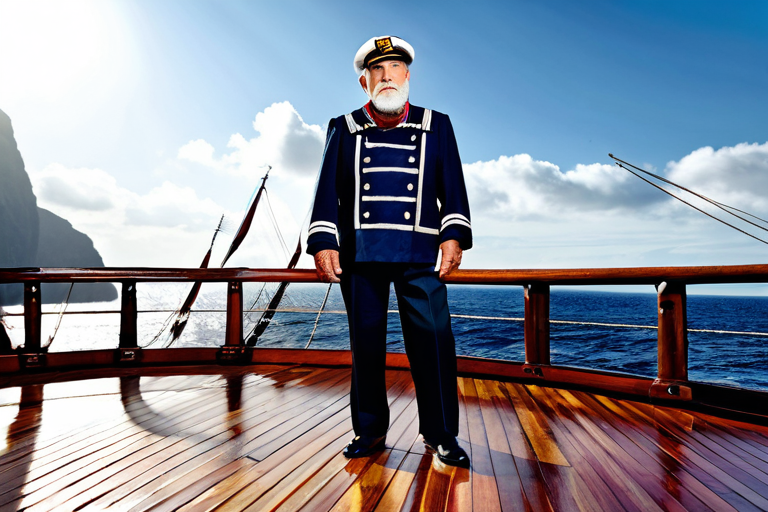 Veteran sailor on ship deck
