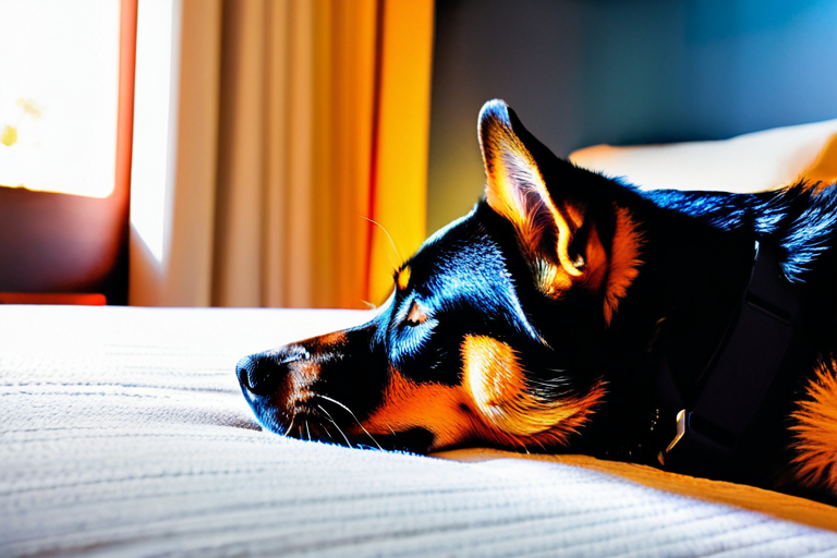 Senior dog sleeping peacefully without disturbances