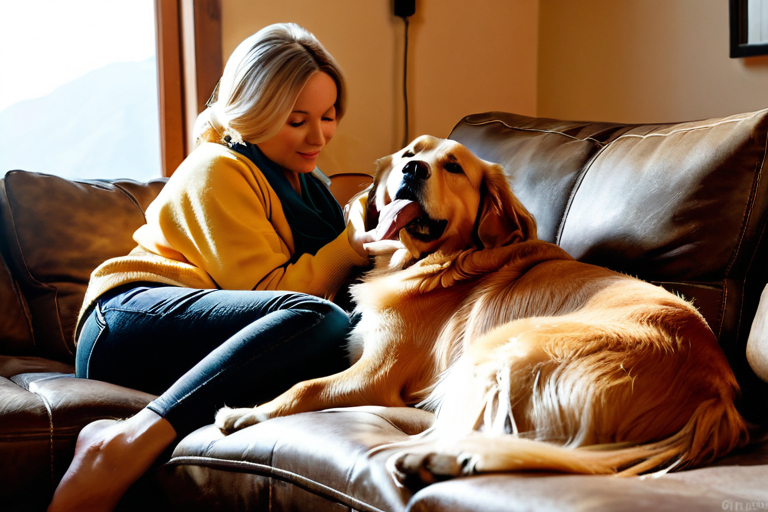 Person bonding with pet