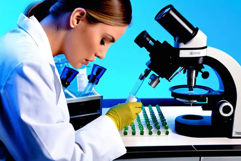 Veterinary researcher examining pet microbiome samples